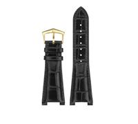 HASGTFM Correa de reloj de cuero de 25 * 13 mm apta for PATEK Fit for PHILIPPE Nautilus 5711 5712G Pulsera for muescas Correas de reloj de cuero de vaca for hombres y mujeres(Black-gold)
