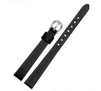 HASGTFM Correa de reloj de cuero de 6mm, 8mm, 10mm, 12mm y 14mm, apta for pulsera de reloj de pulsera for mujer, rojo, negro, blanco y azul(Black sk,14mm)