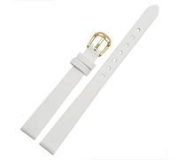 HASGTFM Correa de reloj de cuero de 6mm, 8mm, 10mm, 12mm y 14mm, apta for pulsera de reloj de pulsera for mujer, rojo, negro, blanco y azul(White g,12mm)