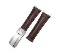 HASGTFM Correa de reloj de cuero de grano de cocodrilo for extremo curvado y eslabones de metal de 20 mm, apta for Rolex Submariner, apta for GMT, apta for DAYTONA Yacht-Master, correa negra y verde(B