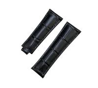 HASGTFM Correa de reloj de cuero de grano de cocodrilo for extremo curvado y eslabones de metal de 20 mm, apta for Rolex Submariner, apta for GMT, apta for DAYTONA Yacht-Master, correa negra y verde(B