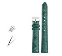 HASGTFM Correa de reloj de cuero de moda for Armani Fit for Timex Fit for Gucci Fit for Fossil Fit for Casio Correa de reloj Pulsera de mujer 10 12 mm 14 mm 16 mm 18 mm(Green-sivler,14mm)