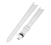 HASGTFM Correa de reloj de cuero de moda for mujer 1853 Apto for Tissot T094 Apto for la serie Flamenco T094210 Pulsera de reloj Correa de reloj de 12 mm Enviar herramienta(B white silver)