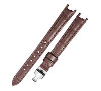 HASGTFM Correa de reloj de cuero de moda for mujer 1853 Apto for Tissot T094 Apto for la serie Flamenco T094210 Pulsera de reloj Correa de reloj de 12 mm Enviar herramienta(B brown silver)