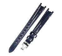 HASGTFM Correa de reloj de cuero de moda for mujer 1853 Apto for Tissot T094 Apto for la serie Flamenco T094210 Pulsera de reloj Correa de reloj de 12 mm Enviar herramienta(A blue silver)