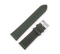 HASGTFM Correa de reloj de cuero de patrón de lichi 18 mm 20 mm 22 mm 24 mm de 24 mm de costura hecha a mano de banda de reloj de reemplazo de barra de primavera(Green-red wrie,22mm)