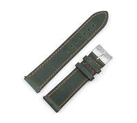 HASGTFM Correa de reloj de cuero de patrón de lichi 18 mm 20 mm 22 mm 24 mm de 24 mm de costura hecha a mano de banda de reloj de reemplazo de barra de primavera(Green-orange wrie,22mm)