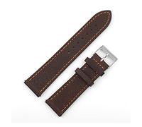 HASGTFM Correa de reloj de cuero de patrón de lichi 18 mm 20 mm 22 mm 24 mm de 24 mm de costura hecha a mano de banda de reloj de reemplazo de barra de primavera(Coffee-orange wire,18mm)