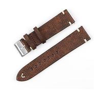 HASGTFM Correa de reloj de cuero de reloj de reloj retro 18 mm 20 mm 22 mm 24mm Muñeca hecha a mano reloj accesorios de reemplazo(D-Light Coffee,24mm)