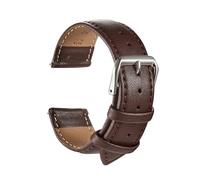 HASGTFM Correa de reloj de cuero de repuesto Universal, correa de cuero for hombres y mujeres, correa de reloj de 16mm, 18mm, 20mm, 22mm y 24mm(Brown,20mm)