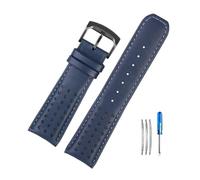 HASGTFM Correa de reloj de cuero exquisita y a la moda, compatible for Citizen Air Eagle Blue Angel AT8020/JY8078 1.ª y 3.ª generación(Blue blue-Black-K9,22mm)