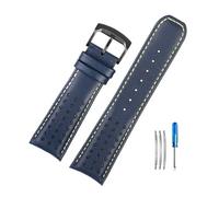 HASGTFM Correa de reloj de cuero exquisita y a la moda, compatible for Citizen Air Eagle Blue Angel AT8020/JY8078 1.ª y 3.ª generación(Blue yellow-Black-K9,22mm)