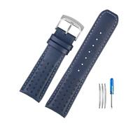 HASGTFM Correa de reloj de cuero exquisita y a la moda, compatible for Citizen Air Eagle Blue Angel AT8020/JY8078 1.ª y 3.ª generación(Blue blue-Steel-K9,22mm)