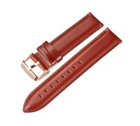 HASGTFM Correa de reloj de cuero for cera de aceite, correas de reloj de liberación rápida de 18mm, 20mm y 22mm, cinturón for hebilla sólida(Red brown(rose gold),22mm)