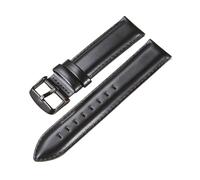 HASGTFM Correa de reloj de cuero for cera de aceite, correas de reloj de liberación rápida de 18mm, 20mm y 22mm, cinturón for hebilla sólida(Black(black),20mm)