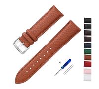 HASGTFM Correa de reloj de cuero for diseño de patrón, correa de 12mm, 14mm, 16mm, 18mm, 20mm y 22mm, accesorios for relojes, reemplaza la correa de reloj for hombre y mujer(Brown 2,14mm)