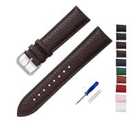 HASGTFM Correa de reloj de cuero for diseño de patrón, correa de 12mm, 14mm, 16mm, 18mm, 20mm y 22mm, accesorios for relojes, reemplaza la correa de reloj for hombre y mujer(Brown,12mm)