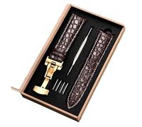 HASGTFM Correa de reloj de cuero for patrón y cierre automático de mariposa de acero inoxidable, 18 mm, 20 mm, 22 mm y 24 mm(G3 with box,16mm)