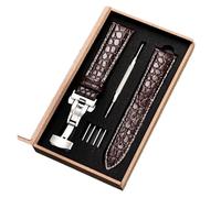 HASGTFM Correa de reloj de cuero for patrón y cierre automático de mariposa de acero inoxidable, 18 mm, 20 mm, 22 mm y 24 mm(S2 with box,24mm)