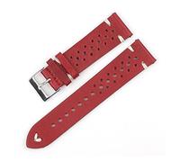 HASGTFM Correa de reloj de cuero Reloj de reloj transpirable poroso 18 mm 20 mm 22 mm 24 mm de costura hecha a mano de relojes Pulseras Reemplazo(Schwarz,20mm)