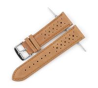 HASGTFM Correa de reloj de cuero Reloj de reloj transpirable poroso 18 mm 20 mm 22 mm 24 mm de costura hecha a mano de relojes Pulseras Reemplazo(Wei,18mm)