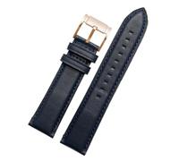 HASGTFM Correa de reloj de cuero resistente al agua for hombre, correa de reloj inteligente Retro Fossil Q Intelligent FTW1114 ME3110 FS5436 de 20 a 22mm(B-blue-gold,22mm)