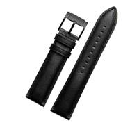HASGTFM Correa de reloj de cuero resistente al agua for hombre, correa de reloj inteligente Retro Fossil Q Intelligent FTW1114 ME3110 FS5436 de 20 a 22mm(B-black-black,22mm)