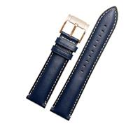 HASGTFM Correa de reloj de cuero resistente al agua for hombre, correa de reloj inteligente Retro Fossil Q Intelligent FTW1114 ME3110 FS5436 de 20 a 22mm(A-blue-gold,20mm)