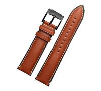 HASGTFM Correa de reloj de cuero resistente al agua for hombre, correa de reloj inteligente Retro Fossil Q Intelligent FTW1114 ME3110 FS5436 de 20 a 22mm(A-brown-black,22mm)