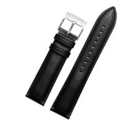 HASGTFM Correa de reloj de cuero resistente al agua for hombre, correa de reloj inteligente Retro Fossil Q Intelligent FTW1114 ME3110 FS5436 de 20 a 22mm(B-black-silver,24mm)