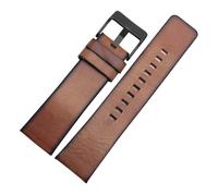 HASGTFM Correa de reloj de cuero Retro apta for diésel DZ4343 DZ4323 DZ7406 7413, correa de reloj de cuero Vintage 24mm 26mm(Brown black,24mm)