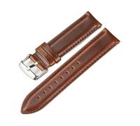 HASGTFM Correa de reloj de cuero retro for Amazfit Fit for Huawei Fit for Samsung Fit for Galaxy Fit for DW Watch Active2 46 mm 42 mm Gear S3 Correas de repuesto(Brown(silver),20mm)