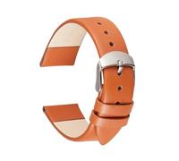 HASGTFM Correa de reloj de cuero suave for mujer, pulseras de 8 colores, correas de muñeca de 14mm, 16mm, 18mm, 20mm y 22mm, correa de reloj fina for mujer(Orange,16mm)