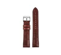 HASGTFM Correa de reloj de cuero/ther for parte inferior de goma de silicona 19 20 21 22mm Universal negro marrón azul oscuro correa de reloj for hombres y mujeres(Brown-S pin,19mm)