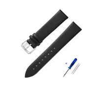 HASGTFM Correa de reloj de cuero ultrafina, pulsera de 8mm, 12mm, 14mm, 16mm, 18mm, 20mm y 22mm, correas de reloj de pulsera de cuero suave(Schwarz,8mm)