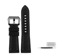 HASGTFM Correa de reloj de cuero y nailon de 24mm y 26mm apta for Panerai PAM00984 441 1122, correa de lona for reloj, accesorios for reloj negro y azul(Blue grey black,26mm)