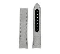 HASGTFM Correa de reloj de extremo curvado de 21mm apta for OMEGA Supermaster 311,92, correa de reloj de cuero esmerilado Vintage, accesorios for hombre(Gray without buckle)
