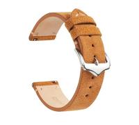 HASGTFM Correa de reloj de gamuza suave Vintage, correa de muñeca for costuras hechas a mano de liberación rápida, correas de reloj de cuero de 18mm, 20mm y 22mm for hombres y mujeres(Brown 2,22mm)