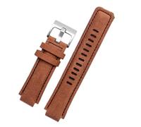 HASGTFM Correa de reloj de goma apta for Timex WATCHT2N720 T2N721 T2N739 TW2T76300 pulsera de cuero correa de silicona resistente al agua 24 * 16mm(Brown-silver-01)