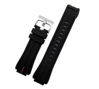 HASGTFM Correa de reloj de goma apta for Timex WATCHT2N720 T2N721 T2N739 TW2T76300 pulsera de cuero correa de silicona resistente al agua 24 * 16mm(Orangeline-silver)