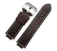 HASGTFM Correa de reloj de goma apta for Timex WATCHT2N720 T2N721 T2N739 TW2T76300 pulsera de cuero correa de silicona resistente al agua 24 * 16mm(Brown-silver)