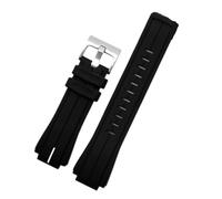 HASGTFM Correa de reloj de goma apta for Timex WATCHT2N720 T2N721 T2N739 TW2T76300 pulsera de cuero correa de silicona resistente al agua 24 * 16mm(Whiteline-silver)