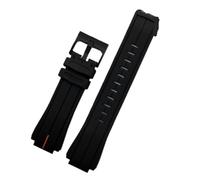 HASGTFM Correa de reloj de goma apta for Timex WATCHT2N720 T2N721 T2N739 TW2T76300 pulsera de cuero correa de silicona resistente al agua 24 * 16mm(Orangeline-black)