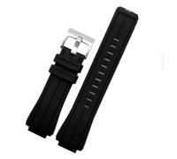 HASGTFM Correa de reloj de goma apta for Timex WATCHT2N720 T2N721 T2N739 TW2T76300 pulsera de cuero correa de silicona resistente al agua 24 * 16mm(Black-silvr)