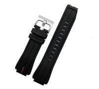 HASGTFM Correa de reloj de goma apta for Timex WATCHT2N720 T2N721 T2N739 TW2T76300 pulsera de cuero correa de silicona resistente al agua 24 * 16mm(Redline-silver)