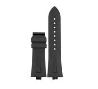 HASGTFM Correa de reloj de goma apta for Vacheron Constantin p47040 47450 49150 VC, correa de relojes convexa for hombre, correa de silicona for relojes de 25 * 8mm(Black no clasp)