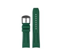 HASGTFM Correa de reloj de goma con flúor de extremo curvado de primera calidad, apta for relojes Longines aptos for relojes Seiko, correa de reloj de goma FKM de diseño de 20mm y 22mm(Green black pin
