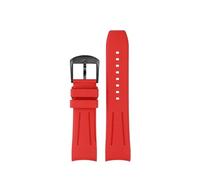 HASGTFM Correa de reloj de goma con flúor de extremo curvado de primera calidad, apta for relojes Longines aptos for relojes Seiko, correa de reloj de goma FKM de diseño de 20mm y 22mm(Red black pin,2
