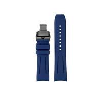HASGTFM Correa de reloj de goma con flúor de extremo curvado de primera calidad, apta for relojes Longines aptos for relojes Seiko, correa de reloj de goma FKM de diseño de 20mm y 22mm(Blue black buck