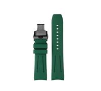 HASGTFM Correa de reloj de goma con flúor de extremo curvado de primera calidad, apta for relojes Longines aptos for relojes Seiko, correa de reloj de goma FKM de diseño de 20mm y 22mm(Green black buc